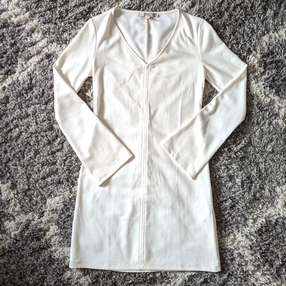 Forever 21 Contemporary Cream Dress Size S